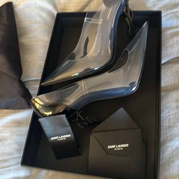 Brand new Saint Laurent YSL opyum pumps! Transparent with pure black ysl heels. - Picture 12 of 13